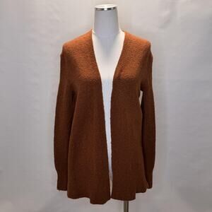 Madewell Cardigan Sweater Womens XS Orange Open Front Alpaca Knit Long Sleeve
